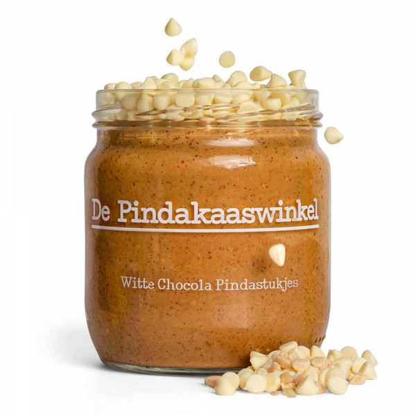 Pindakaas Witte Chocolade met Pindastukjes