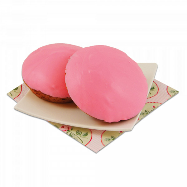 2 roze koeken